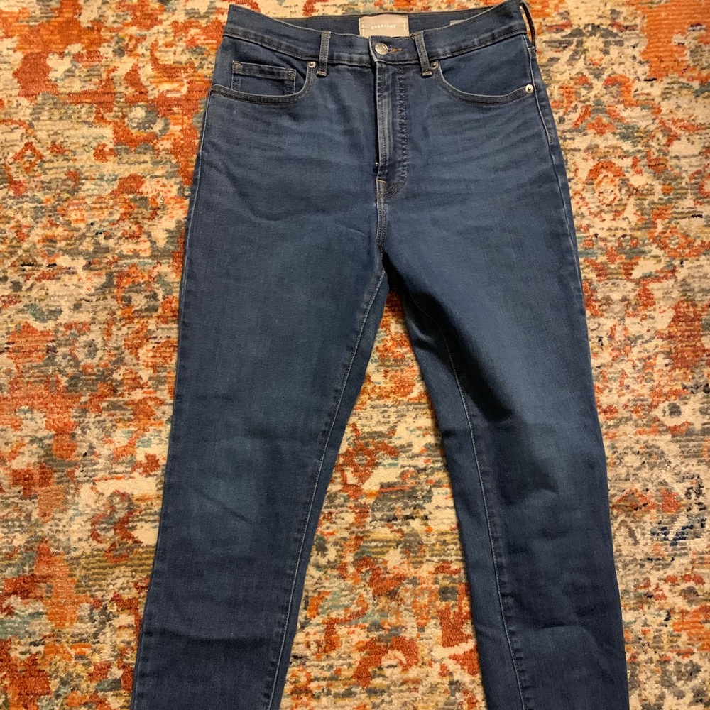Everlane highwaisted skinny jeans, medium wash